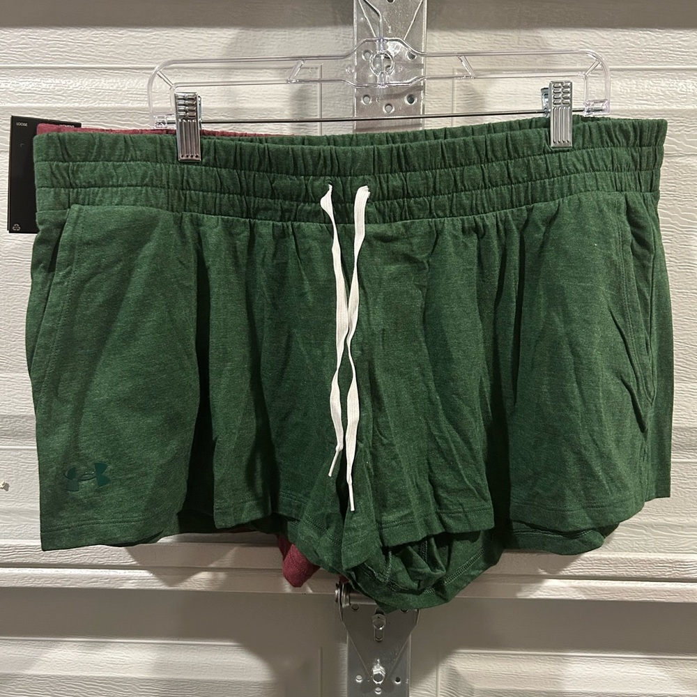 Under Armour Women's Green and Maroon Shorts